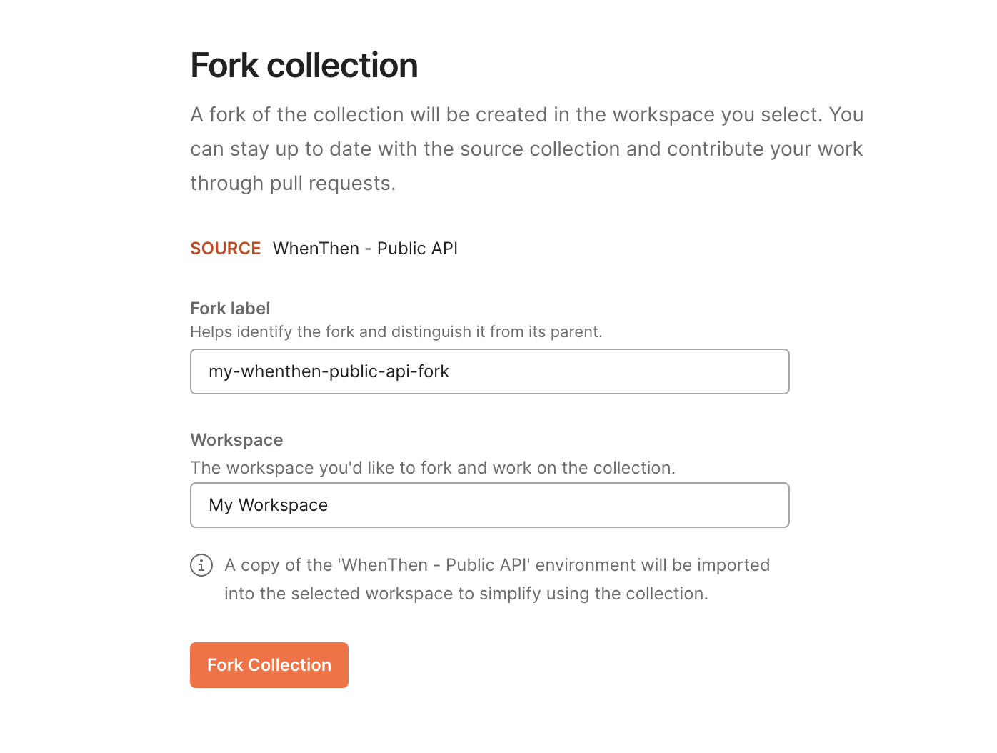 fork collection instruction