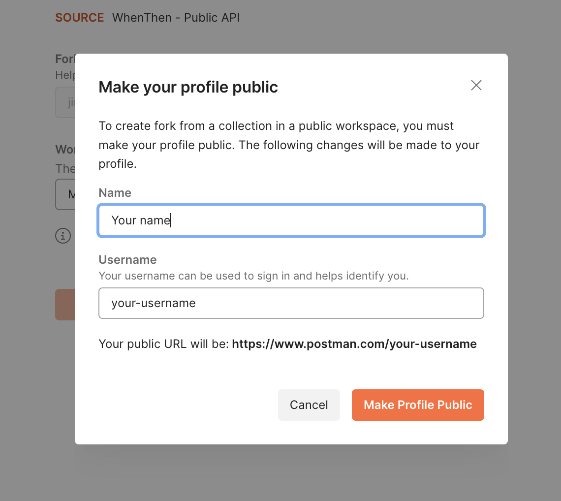 make your profile public prompt